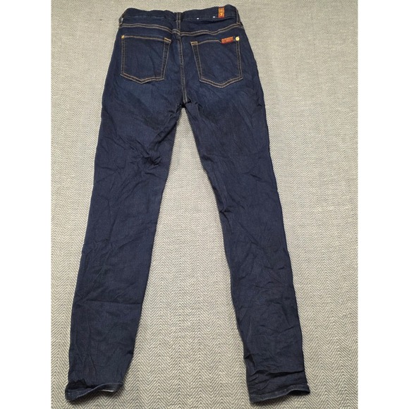 7 For All Mankind Womens Skinny Jeans Dark Wash Indigo Blue Size 25 27 Inseam - Picture 2 of 9
